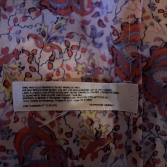 EUC Anthropologie Romper Nightie S Coral Floral - Picture 9 of 11